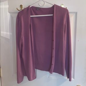 Purple Button Up Cardigan